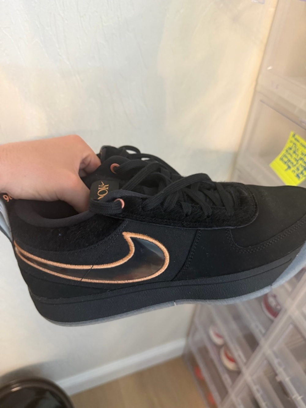 Nike Black Sneakers with Rose Gold Swoosh